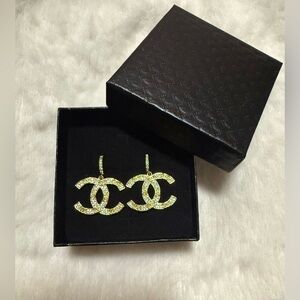 Stunning Gold-tone Iconic Earrings Double C Style